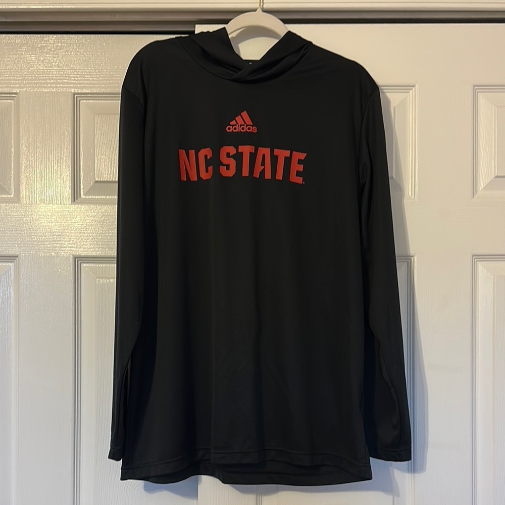 NC State Black Hooded Long Sleeve